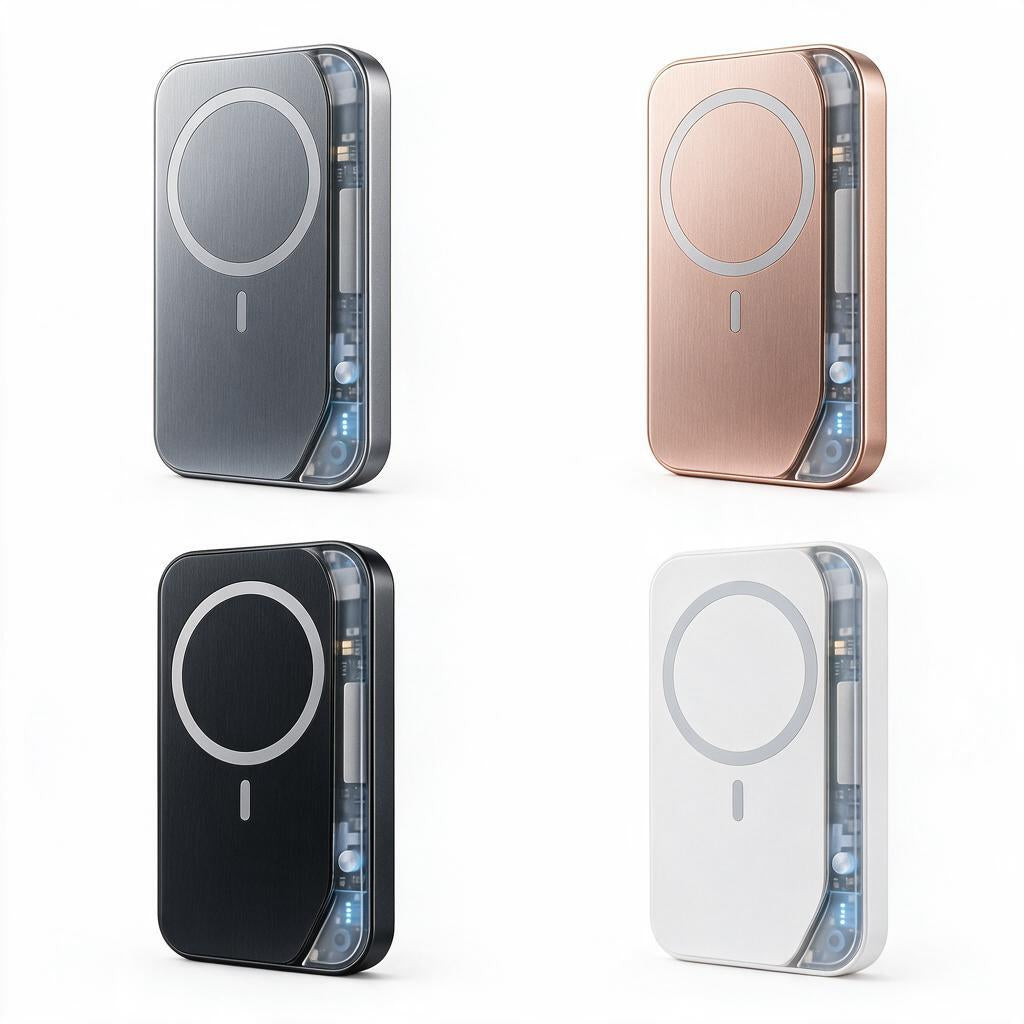 Frosted Blue Magnetic Power Bank — color styling reference