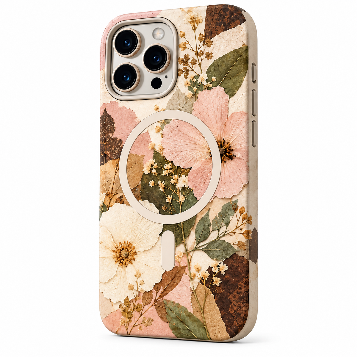 Pressed Bloom Botanical Magnetic Phone Case — close-up