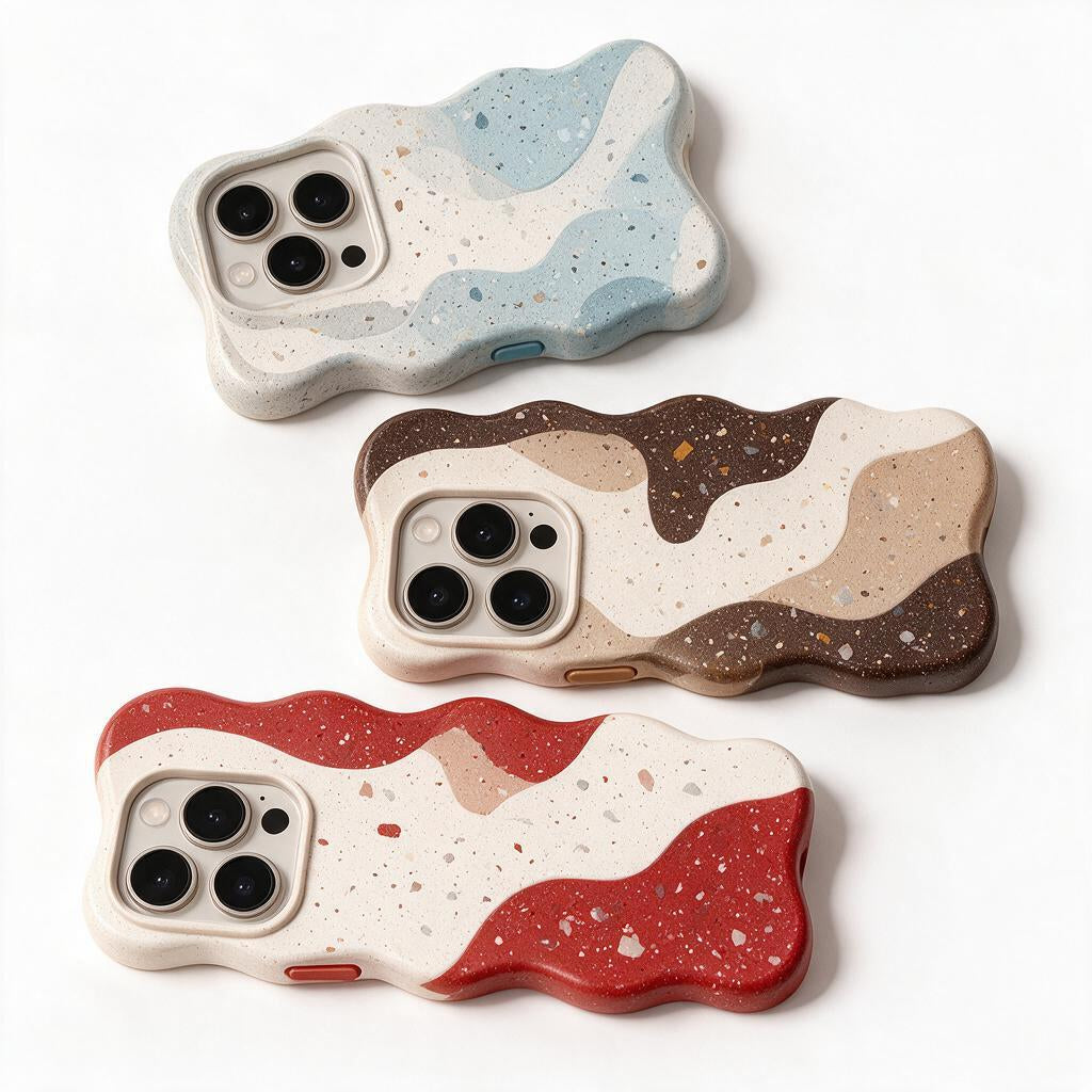 Lilac Terrazzo Sculpted Wave Phone Case — color styling reference