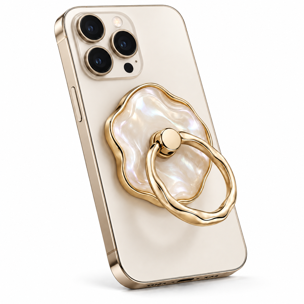 Pearlized Sculpted Magnetic Ring Grip — close-up