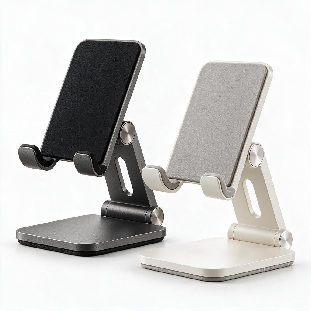Graphite & Sand Adjustable Desktop Phone Stand — color styling reference