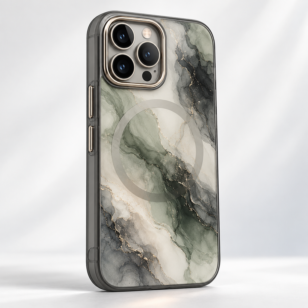 Sage & Smoke Marble Magnetic Phone Case — main view