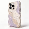 Lilac Terrazzo Sculpted Wave Phone Case — main view