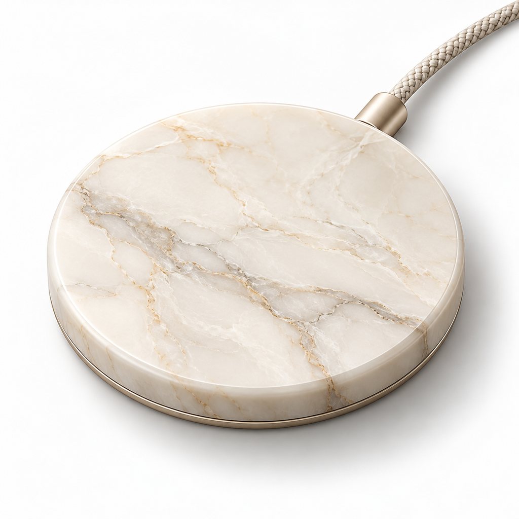 Ivory Marble Wireless Charging Pad — main view