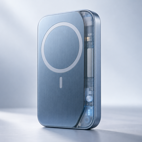 Frosted Blue Magnetic Power Bank — main view
