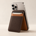 Espresso & Camel Magnetic Wallet Stand — main view